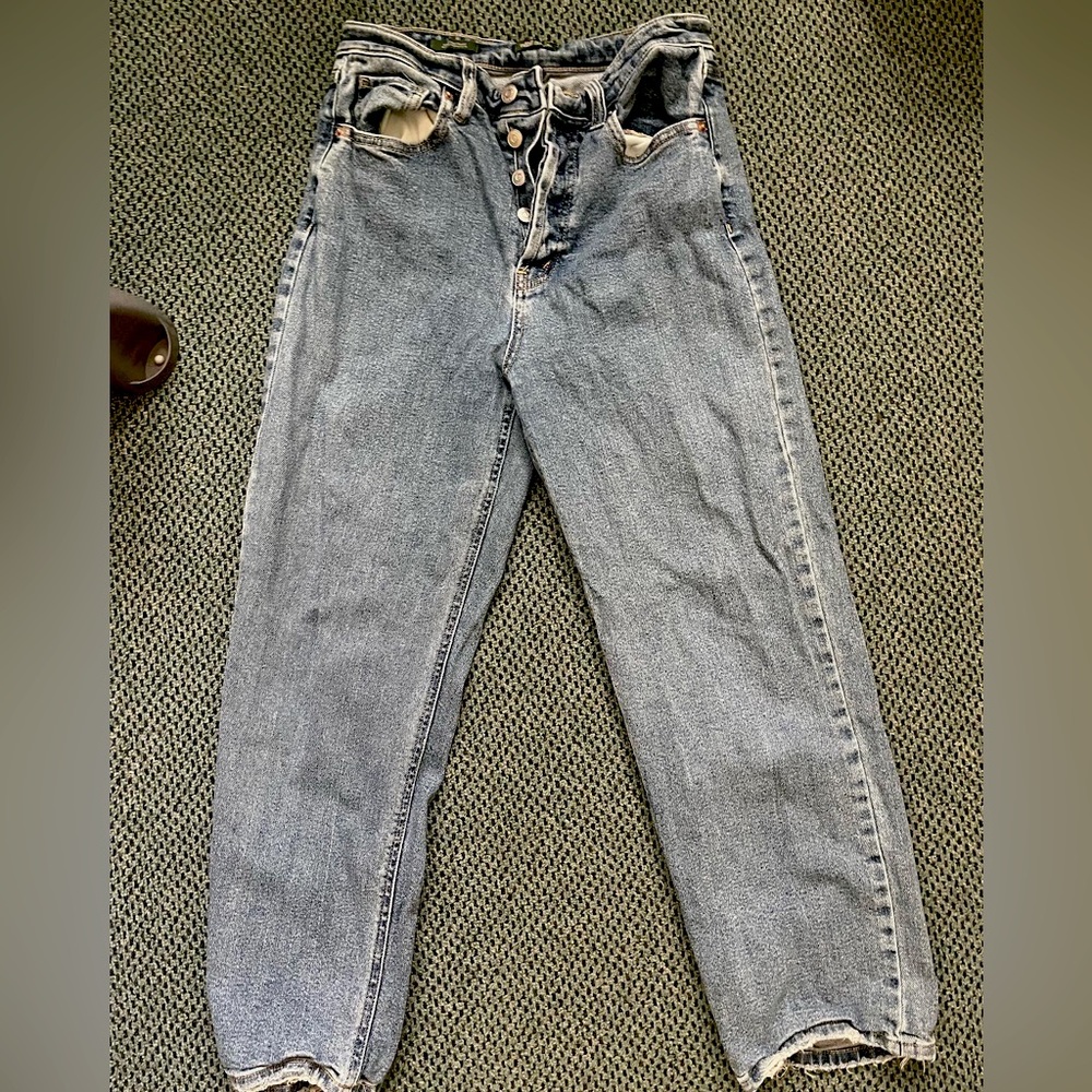Blue straighlegged jeans